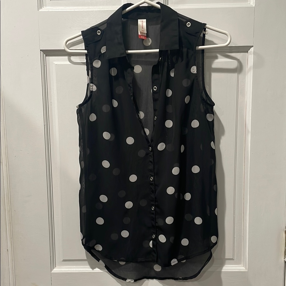 Polka Dot Sheer Dress Shirt